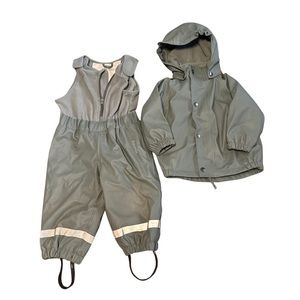 Waterproof Fleece lined jacket and overalls for rain or snow 74/80cm